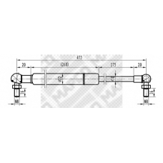 91408 MAPCO Газовая пружина, крышка багажник