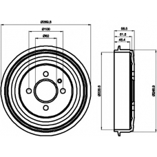 8DT 355 300-011 HELLA PAGID Тормозной барабан