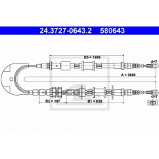 24.3727-0643.2 ATE Трос, стояночная тормозная система