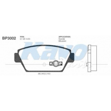 BP-3002 KAVO PARTS Комплект тормозных колодок, дисковый тормоз