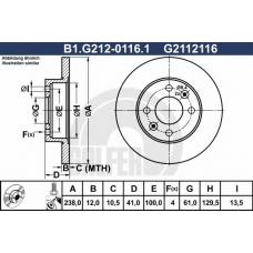 B1.G212-0116.1 GALFER Тормозной диск