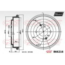 866216.0000 MAXTECH Тормозной барабан