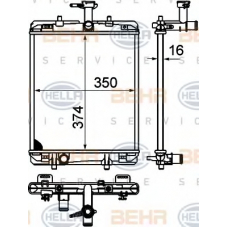 8MK 376 749-654 HELLA Радиатор, охлаждение двигателя