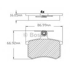 F 03B 150 211 BOSCH Комплект тормозных колодок, дисковый тормоз