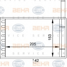 8FH 351 313-111 HELLA Теплообменник, отопление салона