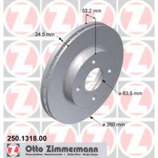 250.1318.00 ZIMMERMANN Тормозной диск