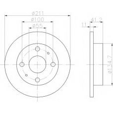 8DD 355 107-291 HELLA Тормозной диск