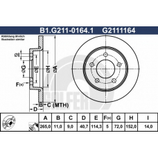 B1.G211-0164.1 GALFER Тормозной диск