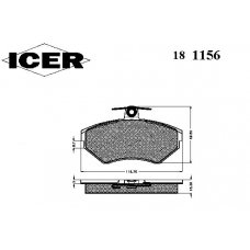 181156 ICER Комплект тормозных колодок, дисковый тормоз