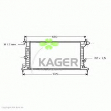 31-0790 KAGER Радиатор, охлаждение двигателя