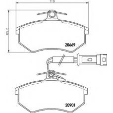 8DB 355 017-651 HELLA Комплект тормозных колодок, дисковый тормоз