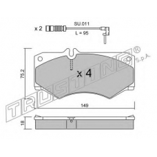 016.0W TRUSTING Комплект тормозных колодок, дисковый тормоз