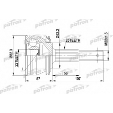 PCV1087 PATRON Шарнирный комплект, приводной вал