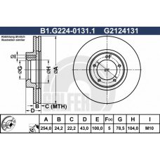 B1.G224-0131.1 GALFER Тормозной диск