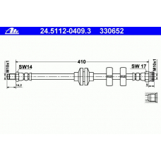 24.5112-0409.3 ATE Тормозной шланг