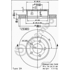 09.7652.10 BREMBO Тормозной диск