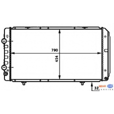 8MK 376 717-281 HELLA Радиатор, охлаждение двигателя