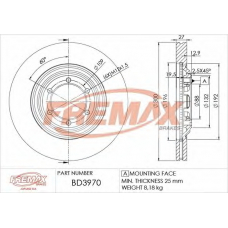 BD-3970 FREMAX Тормозной диск
