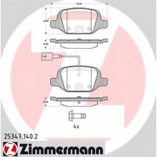 25347.140.2 ZIMMERMANN Комплект тормозных колодок, дисковый тормоз