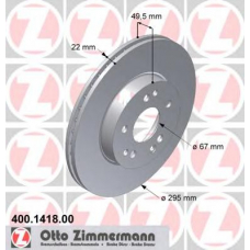 400.1418.00 ZIMMERMANN Тормозной диск