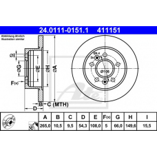 24.0111-0151.1 ATE Тормозной диск