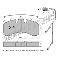 666.1W TRUSTING Комплект тормозных колодок, дисковый тормоз