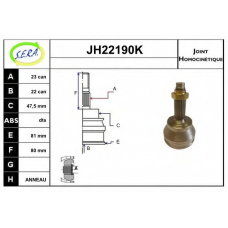 JH22190K SERA Шарнирный комплект, приводной вал