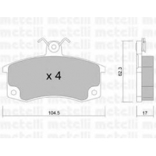 22-0062-0 METELLI Комплект тормозных колодок, дисковый тормоз