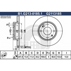 B1.G213-0185.1 GALFER Тормозной диск