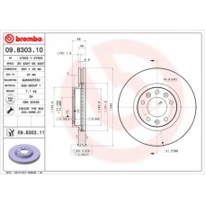 09.8303.11 BREMBO Тормозной диск