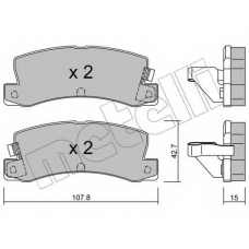 22-0161-2 METELLI Комплект тормозных колодок, дисковый тормоз