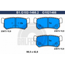 B1.G102-1466.2 GALFER Комплект тормозных колодок, дисковый тормоз