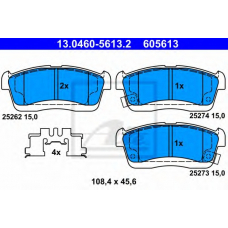 13.0460-5613.2 ATE Комплект тормозных колодок, дисковый тормоз