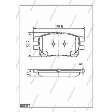 T360A72 NPS Комплект тормозных колодок, дисковый тормоз