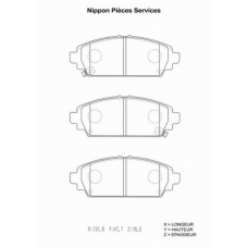 H360A47 NPS Комплект тормозных колодок, дисковый тормоз