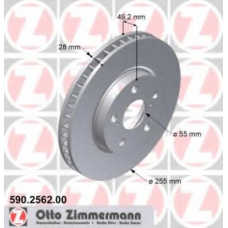 590.2562.00 ZIMMERMANN Тормозной диск