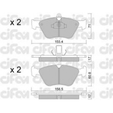 822-128-0 CIFAM Комплект тормозных колодок, дисковый тормоз