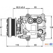 8FK 351 334-001 HELLA Компрессор, кондиционер