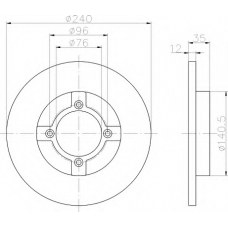 8DD 355 100-801 HELLA Тормозной диск