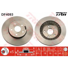 DF4093 TRW Тормозной диск