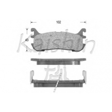 D3094 KAISHIN Комплект тормозных колодок, дисковый тормоз