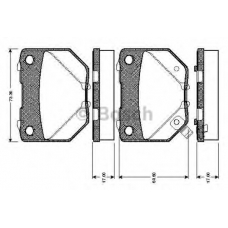 0 986 TB2 198 BOSCH Комплект тормозных колодок, дисковый тормоз