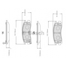 F 03B 150 045 BOSCH Комплект тормозных колодок, дисковый тормоз