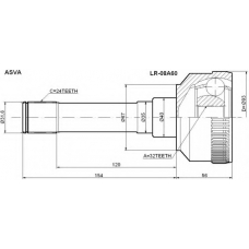 LR-08A60 ASVA Шарнирный комплект, приводной вал