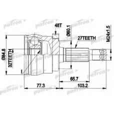 PCV9102 PATRON Шарнирный комплект, приводной вал