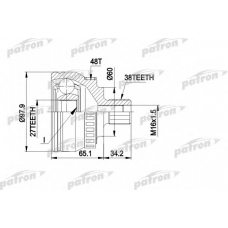 PCV1389 PATRON Шарнирный комплект, приводной вал