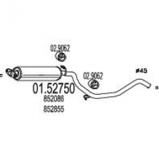 01.52750 MTS Средний глушитель выхлопных газов