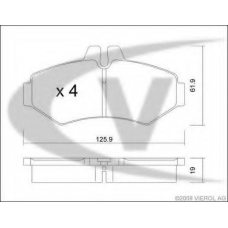 V40-8011 VEMO/VAICO Комплект тормозных колодок, дисковый тормоз