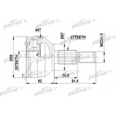 PCV1200 PATRON Шарнирный комплект, приводной вал