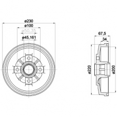 MBD345 MINTEX Тормозной барабан